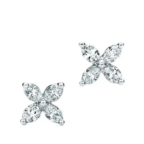 蒂芙尼 victoria系列 950铂金镶嵌钻石迷你耳钉63106402