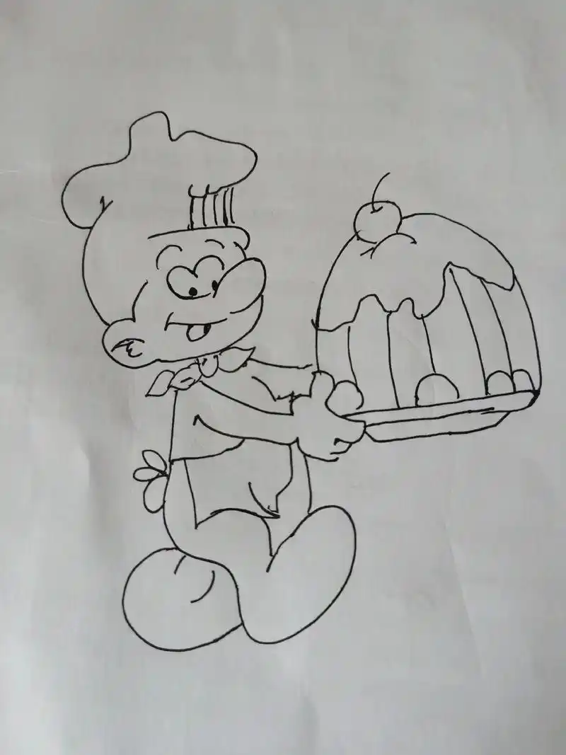 简笔画 #画画 #蓝精灵 #我要上热门  - 抖音