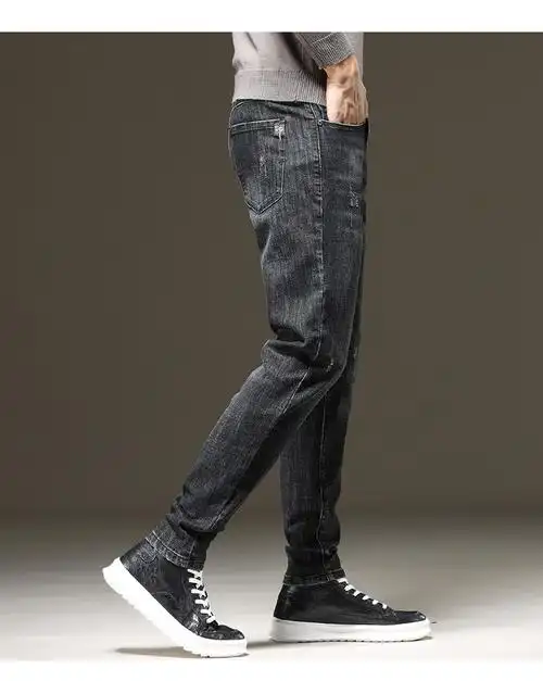 男修身2020四季款男士弹力牛仔长裤小脚裤韩版时尚百搭直筒休闲裤子男