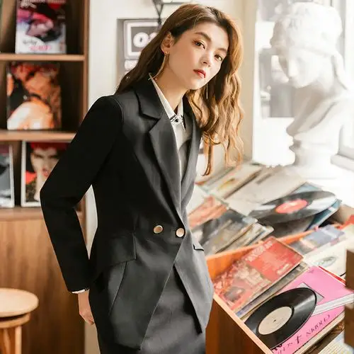 套装律师职业装气质黑色西装工作服修身正装女大学生职业女裤套装