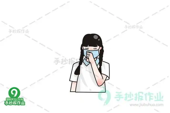 头发涂上黑色简单的空气污染戴口罩的女孩简笔画完成啦首画上一个小