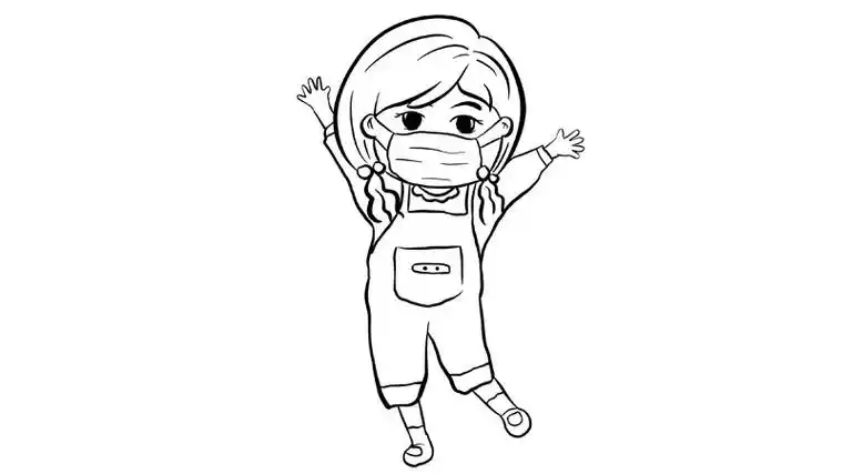小女孩戴口罩简笔画怎么画  小女孩戴口罩简笔画教程