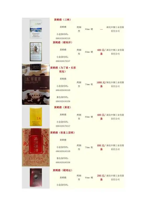 香烟价格表一览:黄鹤楼(软雅韵)多少钱一包_香烟网-健康养生信息网