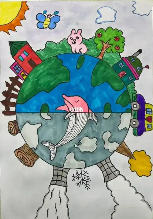 少儿书画大赛  #少儿美术  96#保护环境  #保护地球是谁给了我悠