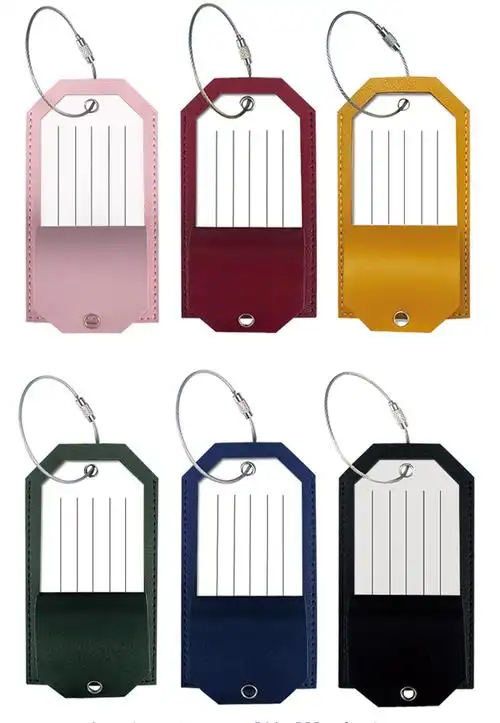 金属挂绳皮质托运标签牌皮革登机牌可定logo送签字内页纸pu行李牌