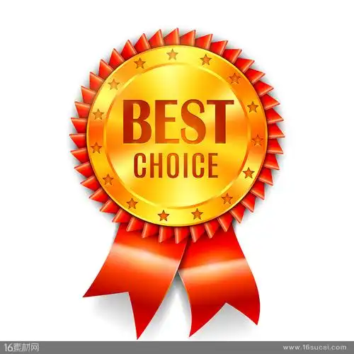 金色质感丝带花边徽章矢量素材一