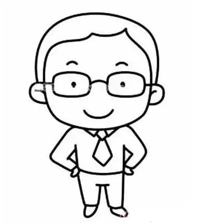 儿子和小头爸爸父亲节主题简笔画 跟着爸爸走怎样画爸爸的简笔画致最